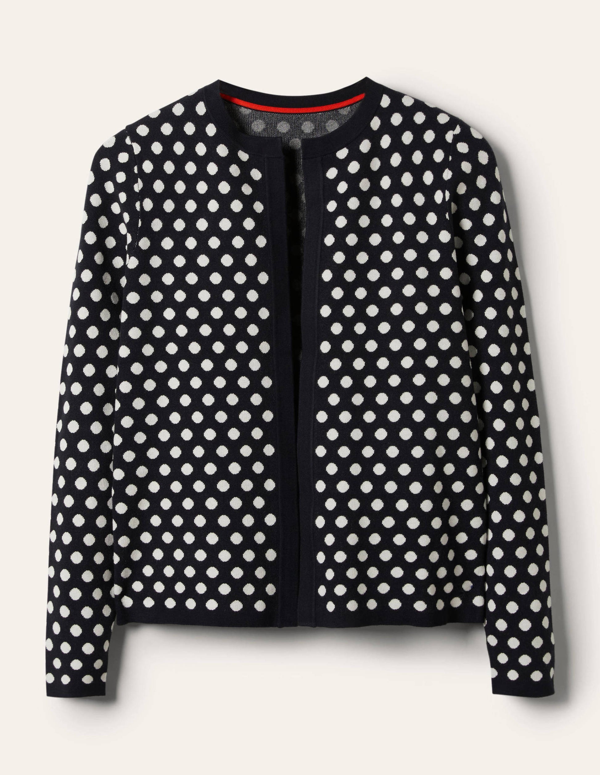 Cleo Jacquard Knitted Cardigan-Navy-5