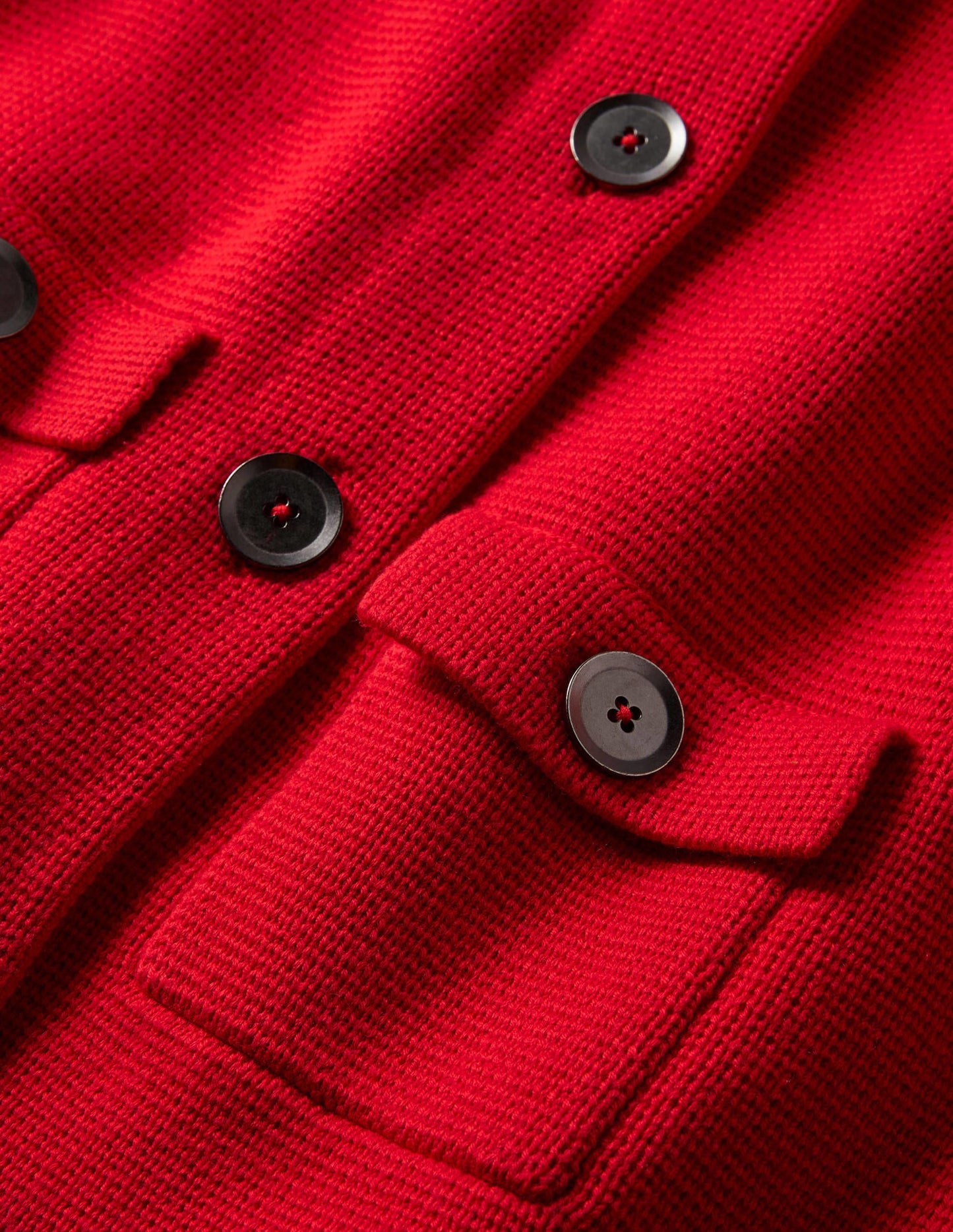 Cropped Collared Cardigan-Dragon Red