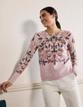 Printed Fluffy Jumper-Fair Orchid,  Bird Paradise
