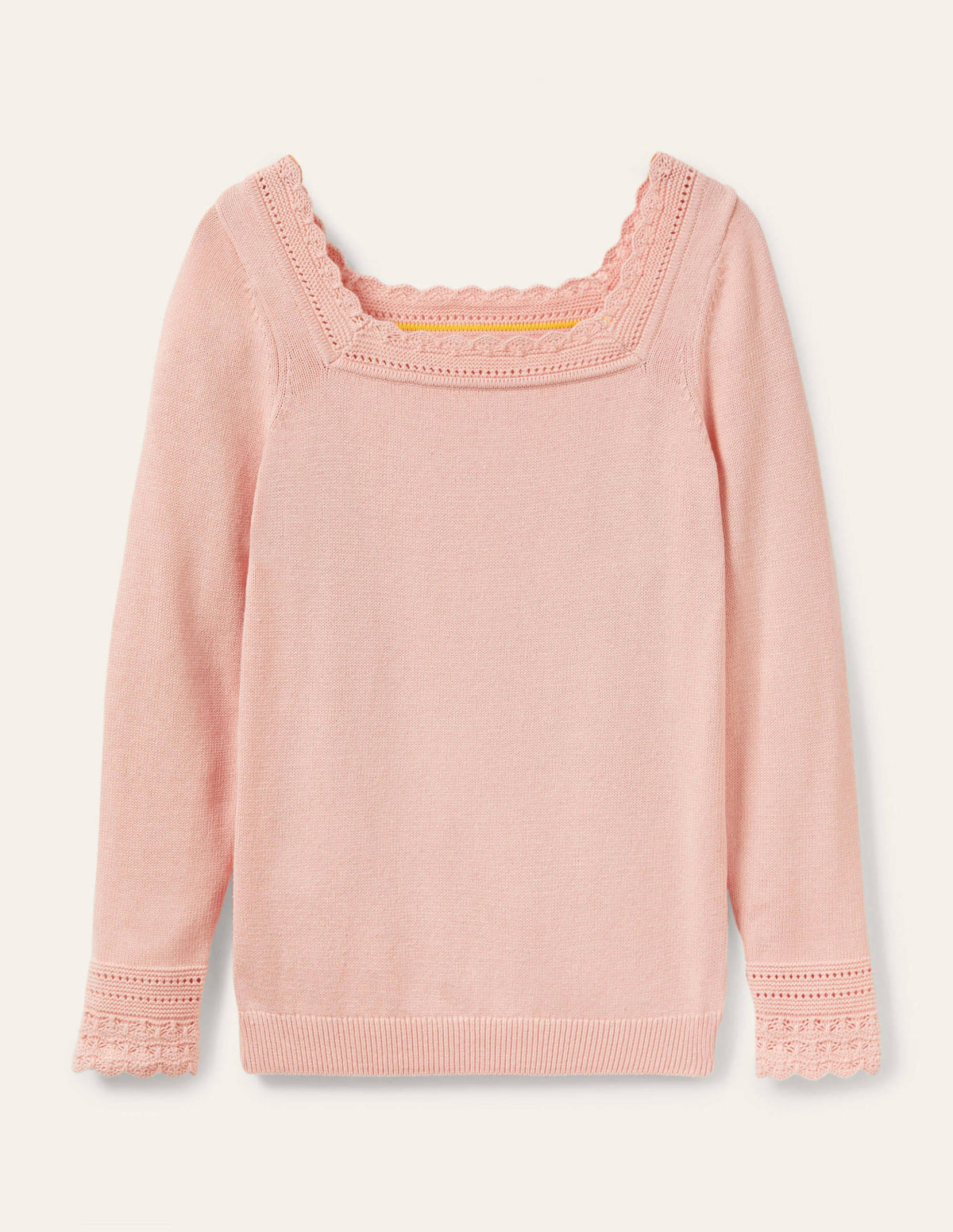 Scallop Crochet Trim Jumper-Milkshake - Image 6