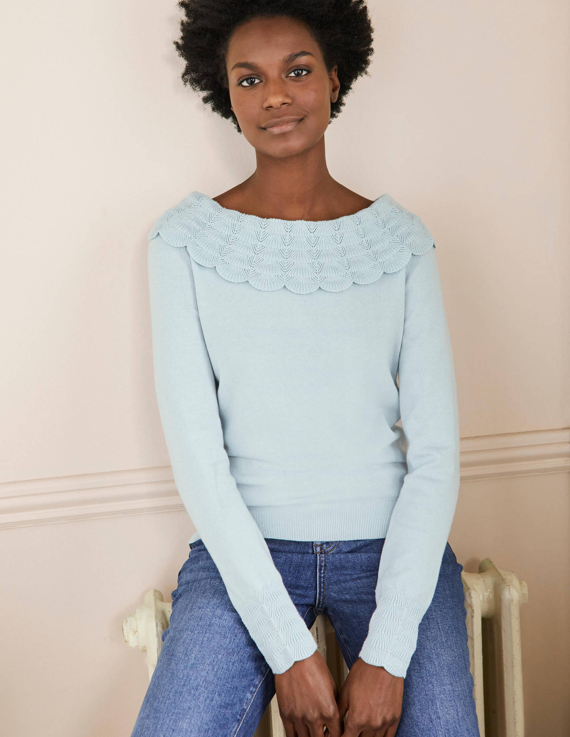 Tie Back Collar Jumper-Dawn Sky - Image 4
