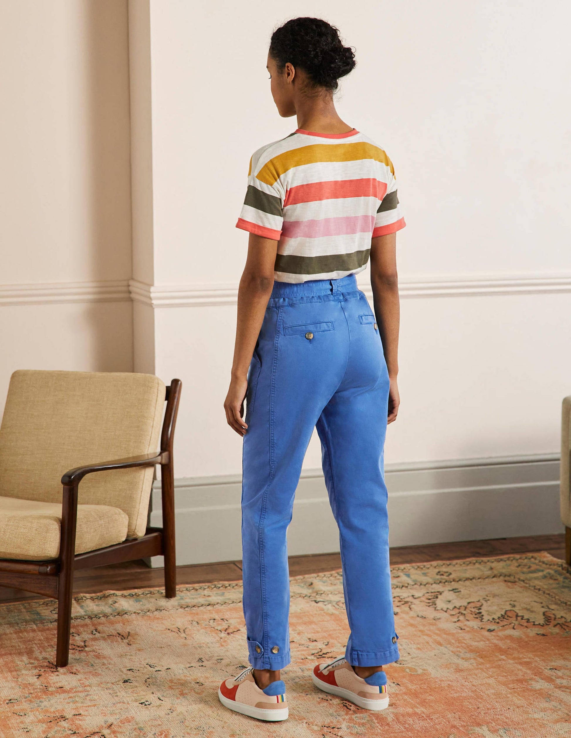 Belted Chino Trousers-Atlantic Ocean Blue-3