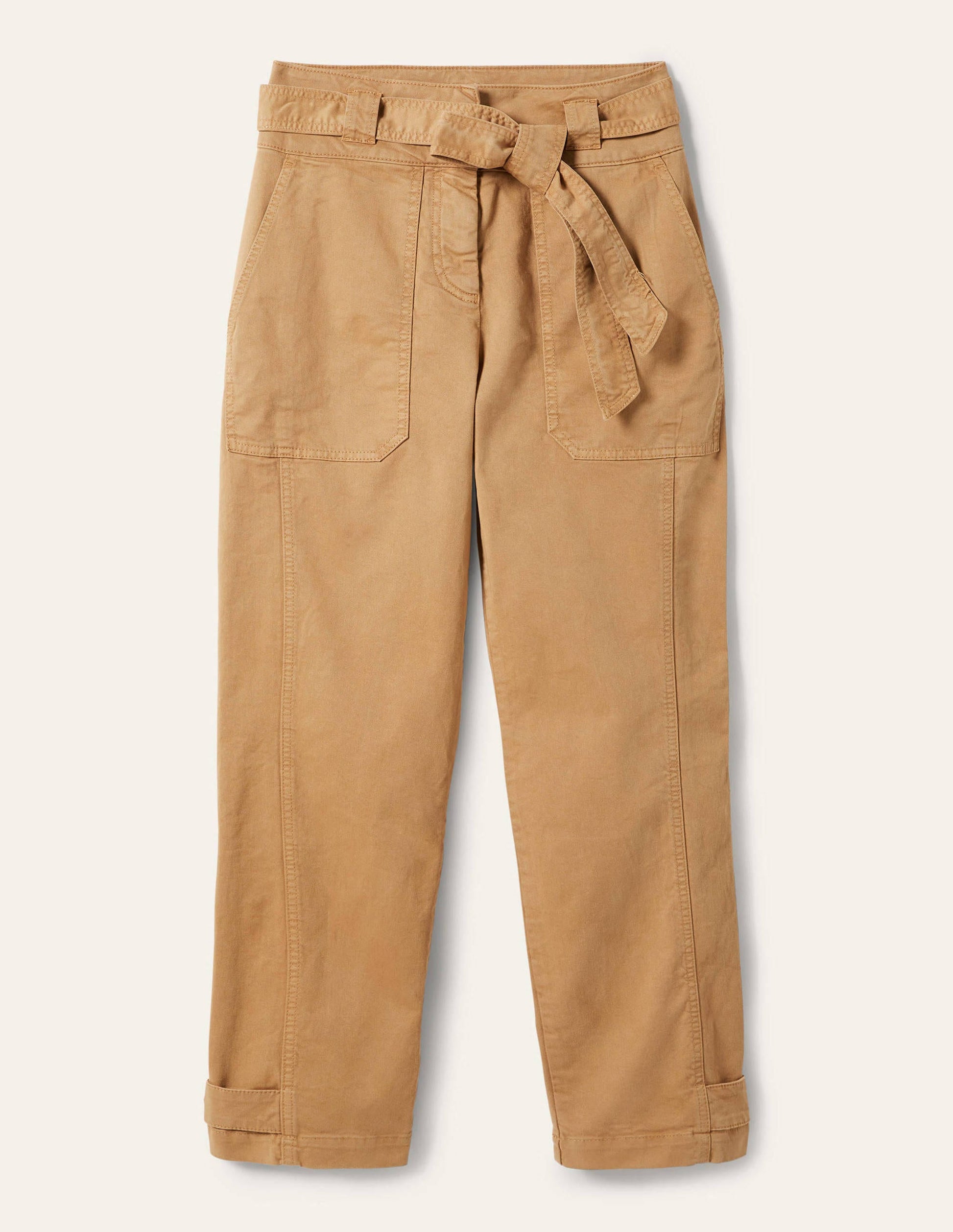 Belted Chino Trousers-Ground Ginger-5