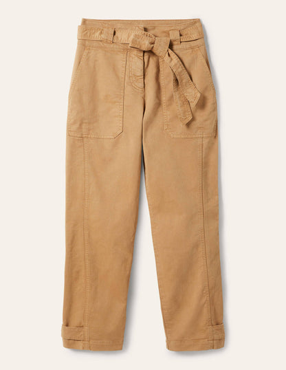 Belted Chino Trousers-Ground Ginger-5