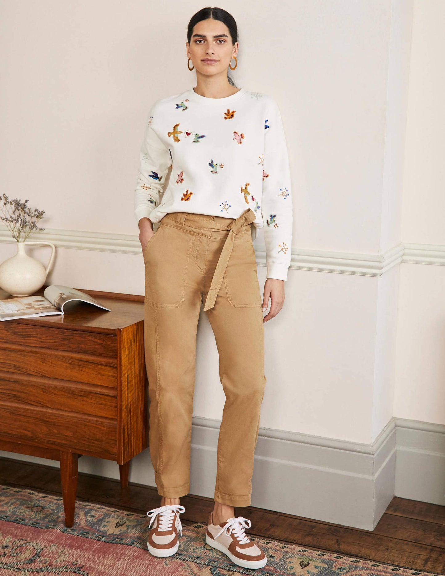 Belted Chino Trousers-Ground Ginger