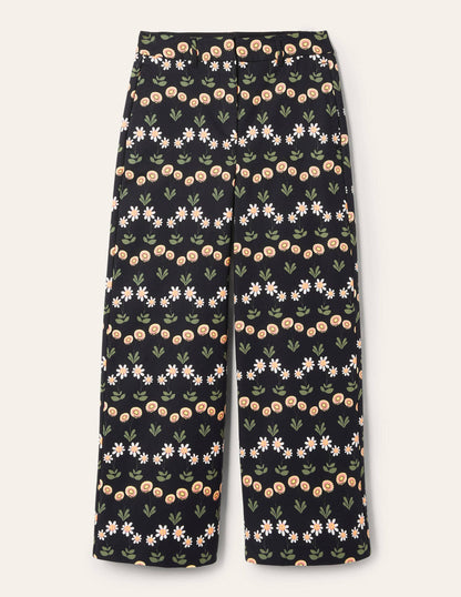 High Waisted Richmond Trousers-Black, Delicate Daisy-6