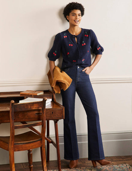 Antonia Smart Flare Jeans-Indigo