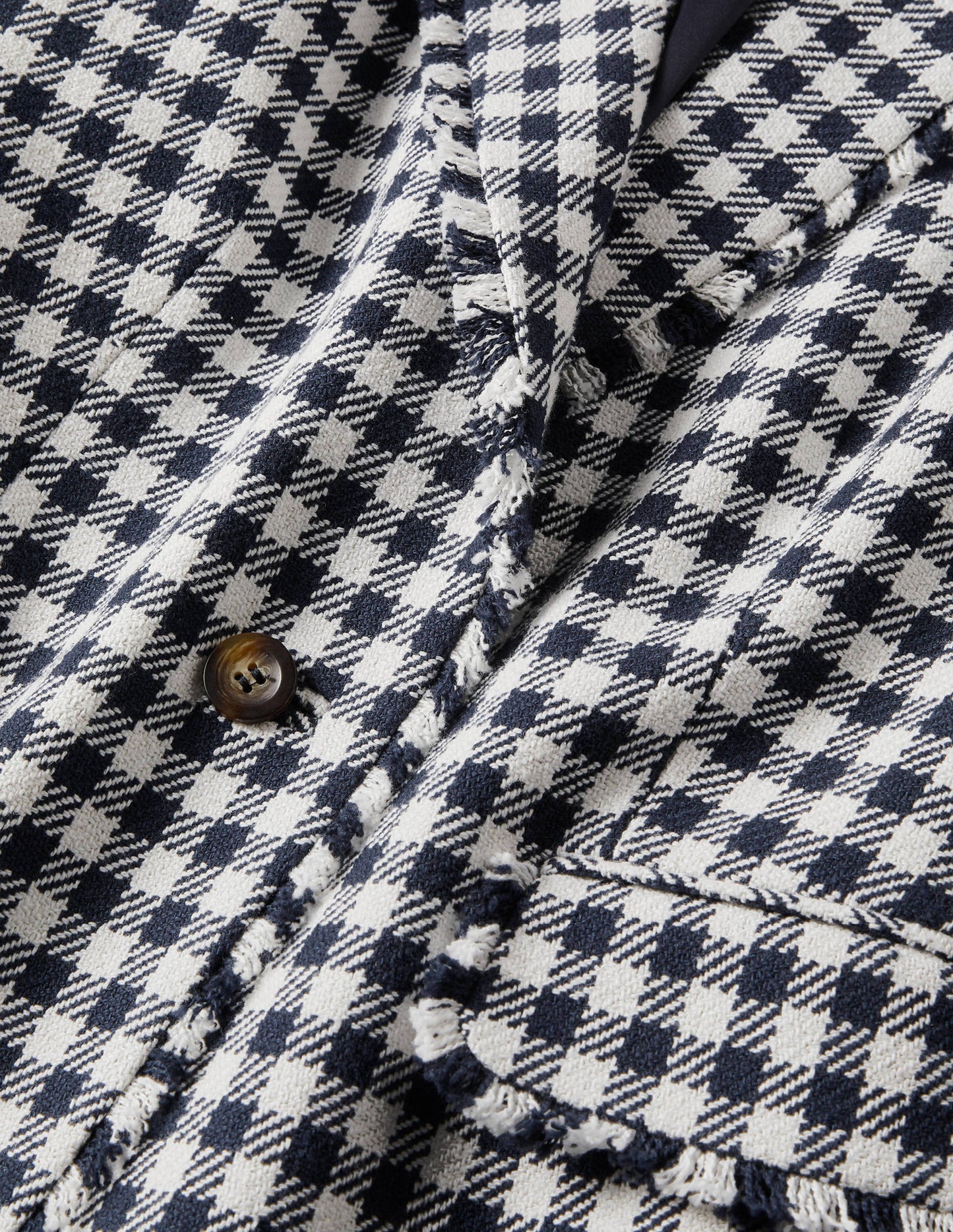 Hever Cotton Twill Blazer-French Navy Gingham