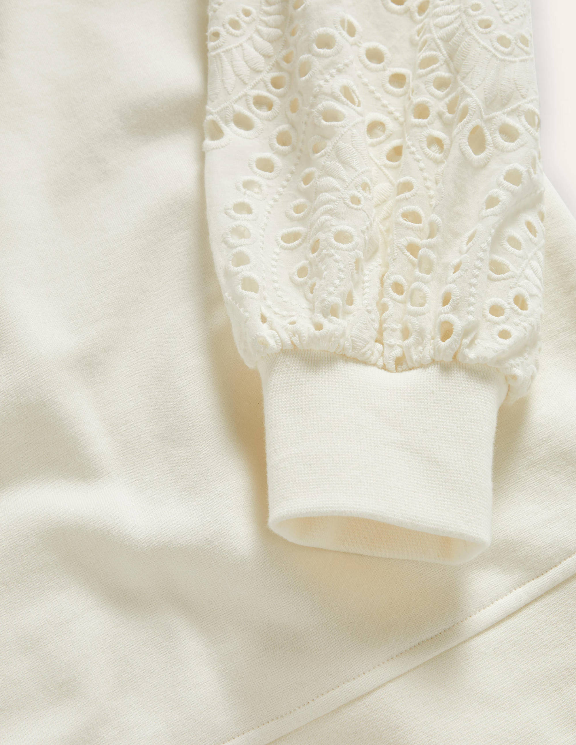 Broderie Blouson Sweatshirt-Ivory - Image 6