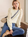 Broderie Blouson Sweatshirt-Ivory