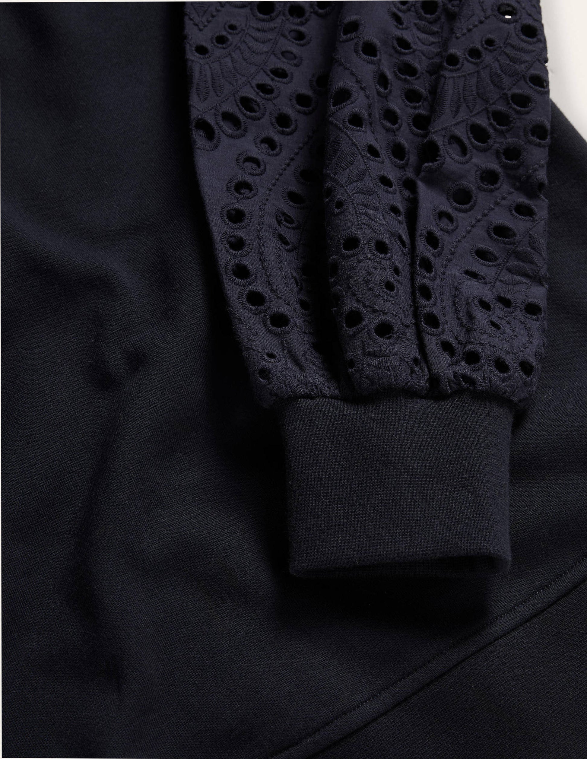 Broderie Blouson Sweatshirt-Navy-6