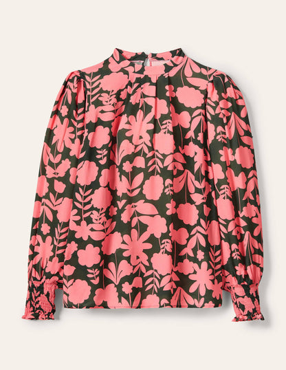 Deep Smocked Cuff Top-Marsh, Flora Bloom-5