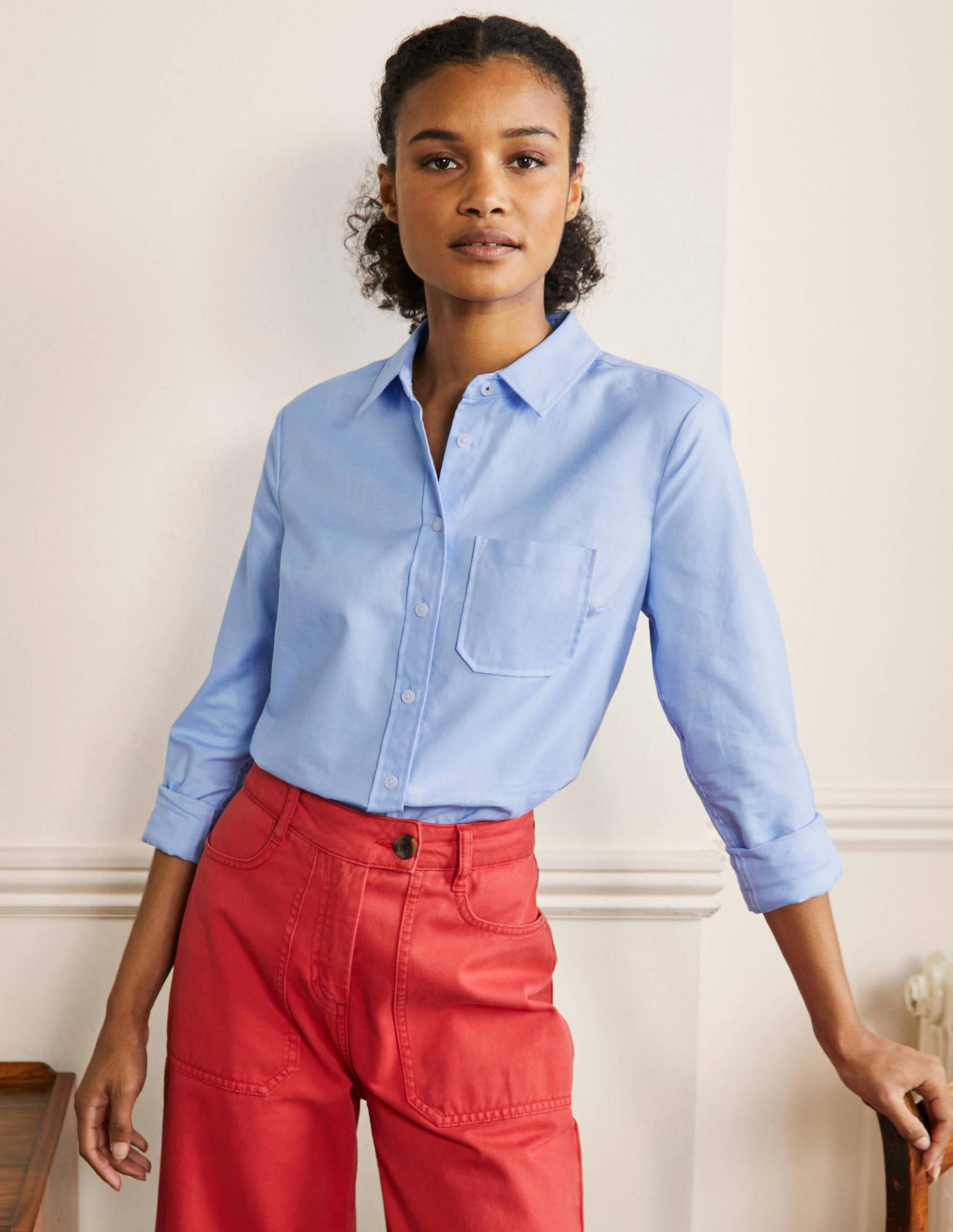 Classic Cotton Shirt-Blue Oxford-1