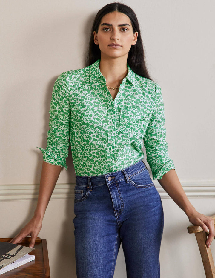 Classic Cotton Shirt-English Ivy, Flora Bloom