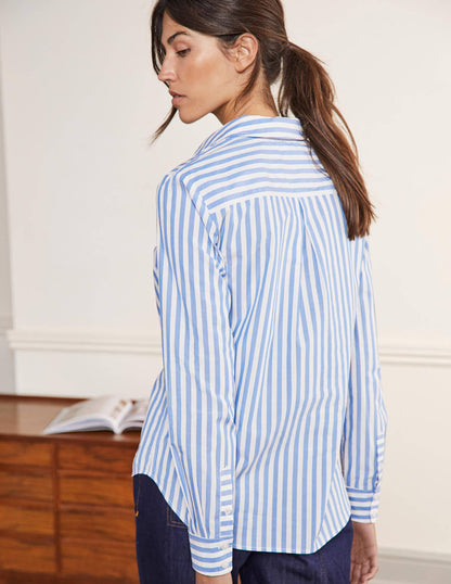 Classic Cotton Shirt-Grape Hyacinth Stripe-3