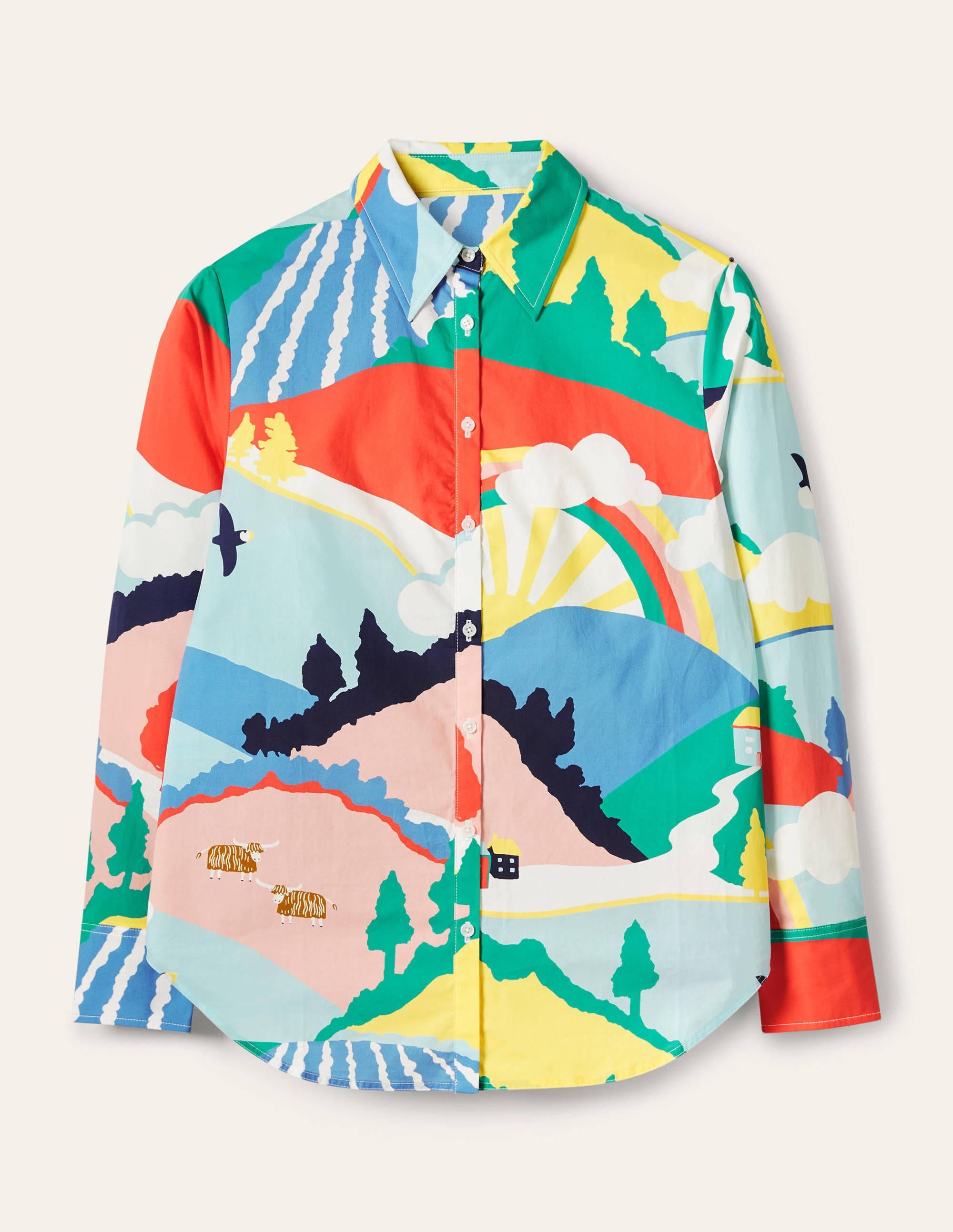 Relaxed Cotton Shirt-Scenic Meadow - Image 6