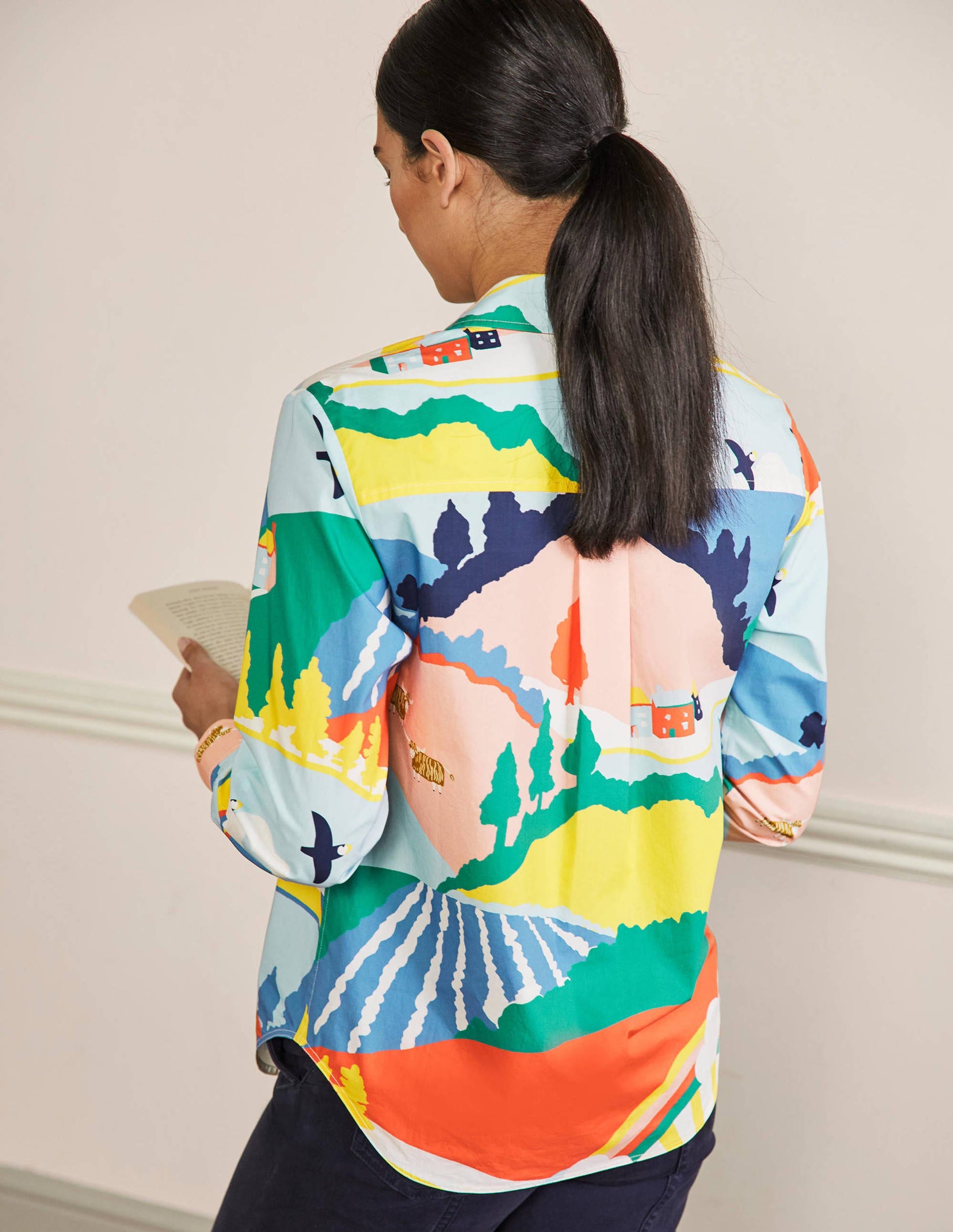 Relaxed Cotton Shirt-Scenic Meadow-3