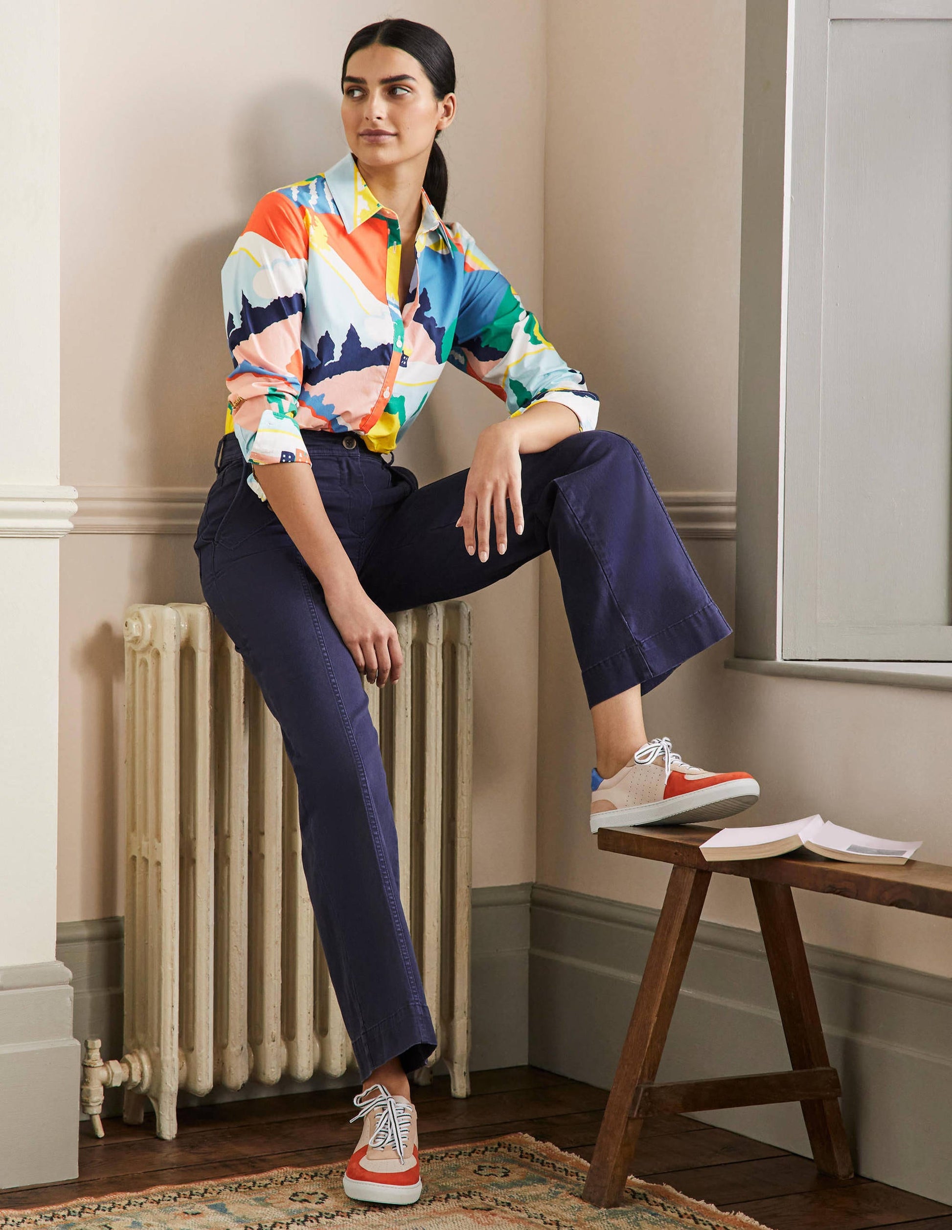 Relaxed Cotton Shirt-Scenic Meadow-4