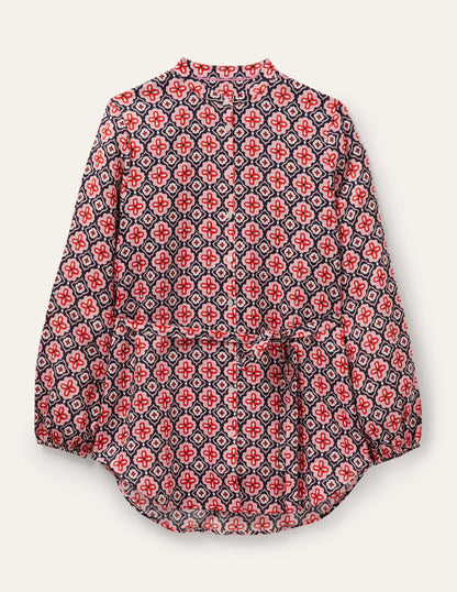 Rosie Linen Shirt-Navy, Moroccan Diamond-5