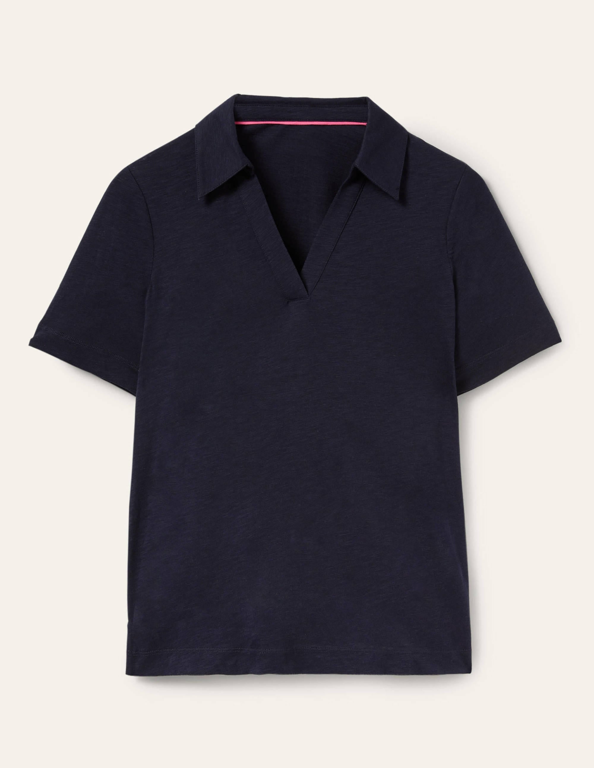 Cotton Polo Top-Navy - Image 5