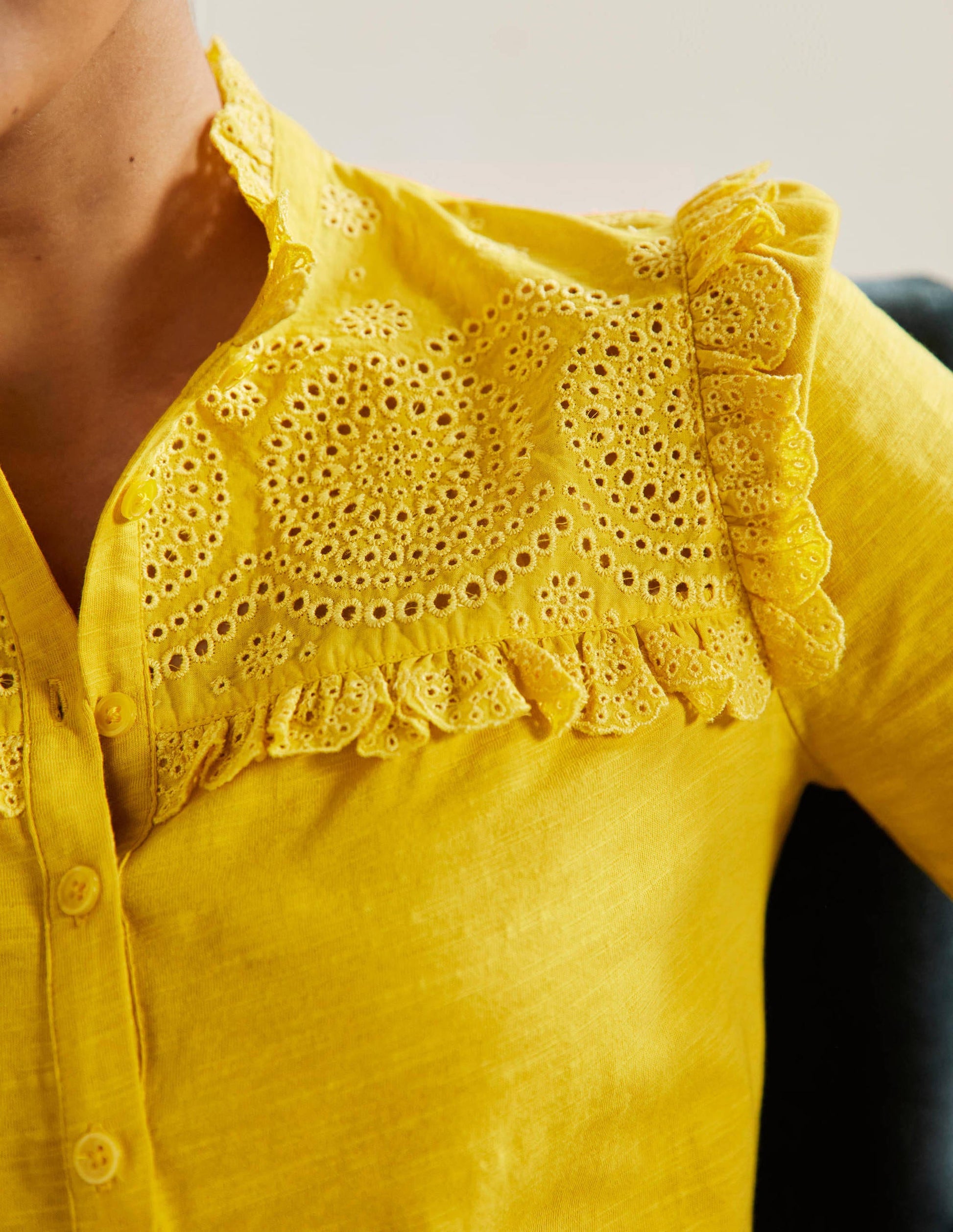 Broderie Yoke Jersey Top-Honeycomb-2