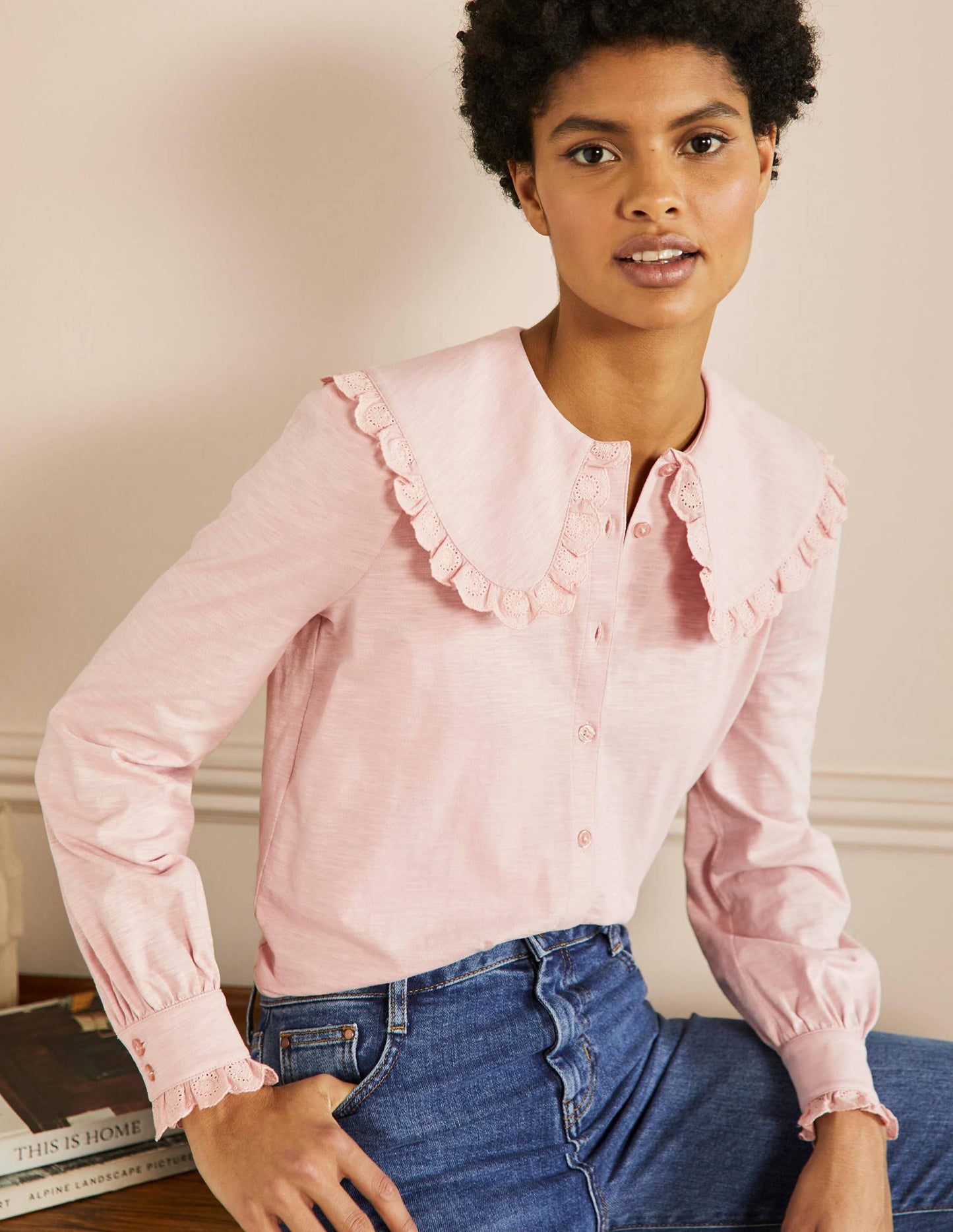 Collared Jersey Shirt-Milkshake