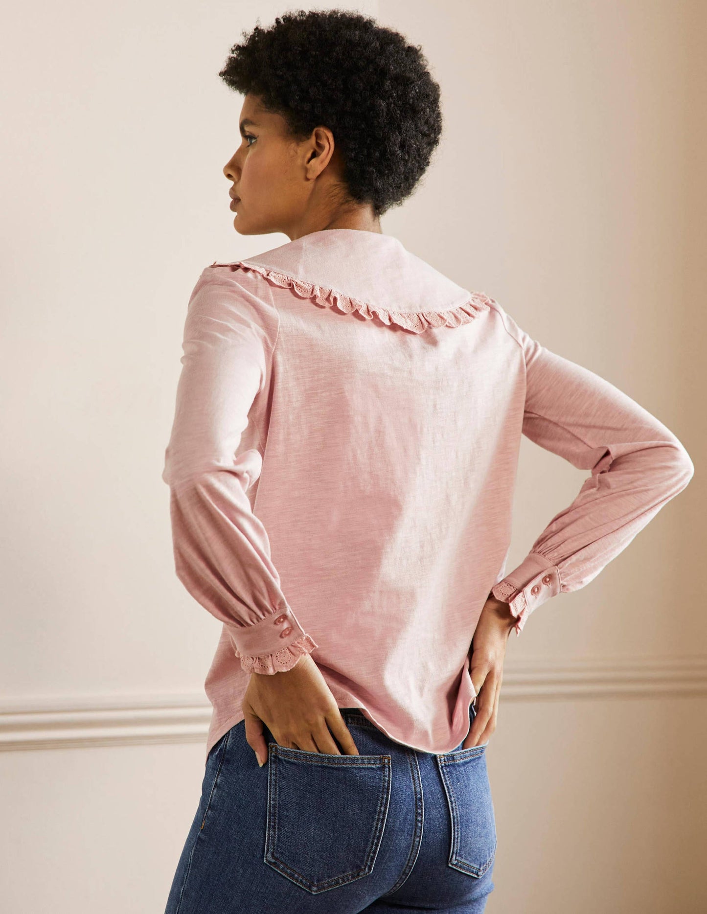 Collared Jersey Shirt-Milkshake