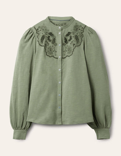 Cut Work Jersey Shirt-Alder-5