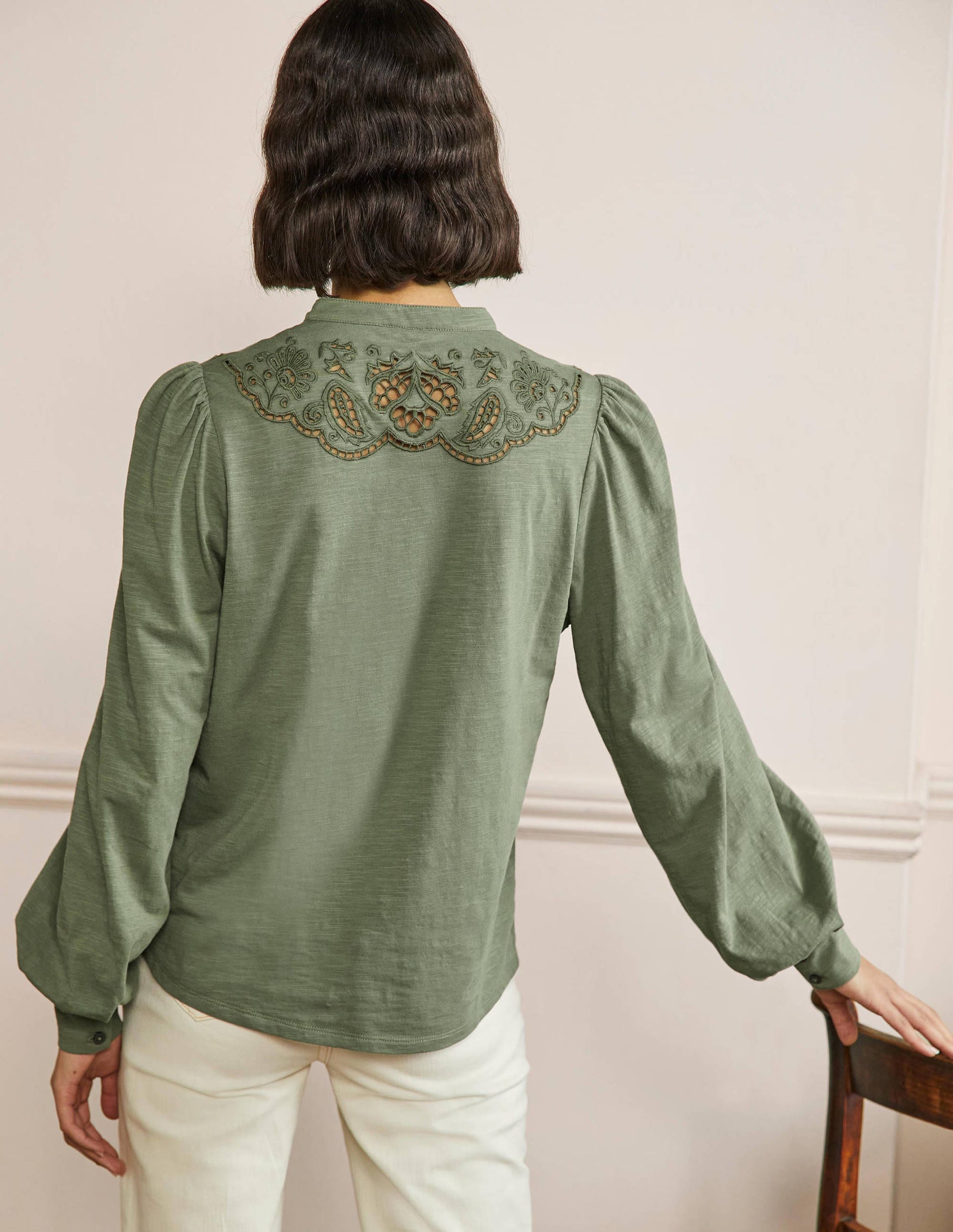 Cut Work Jersey Shirt-Alder-3