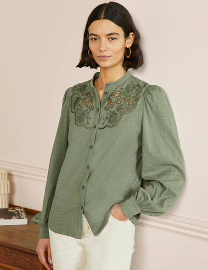 Cut Work Jersey Shirt-Alder-4