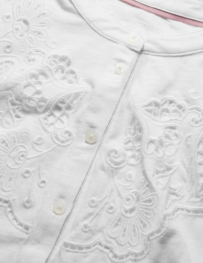 Cut Work Jersey Shirt-White-6