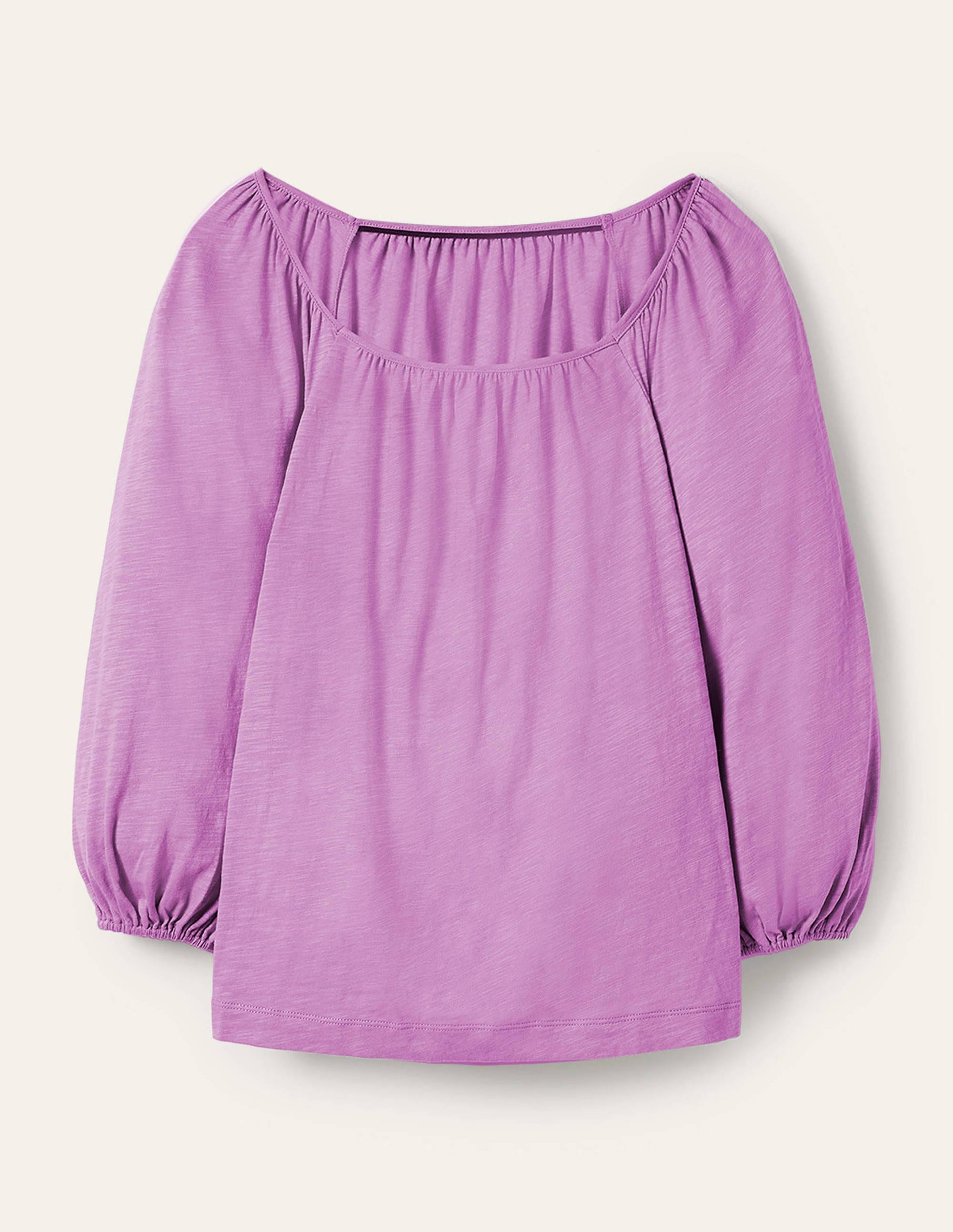 Blouson Sleeve Cotton Top-African Violet-5
