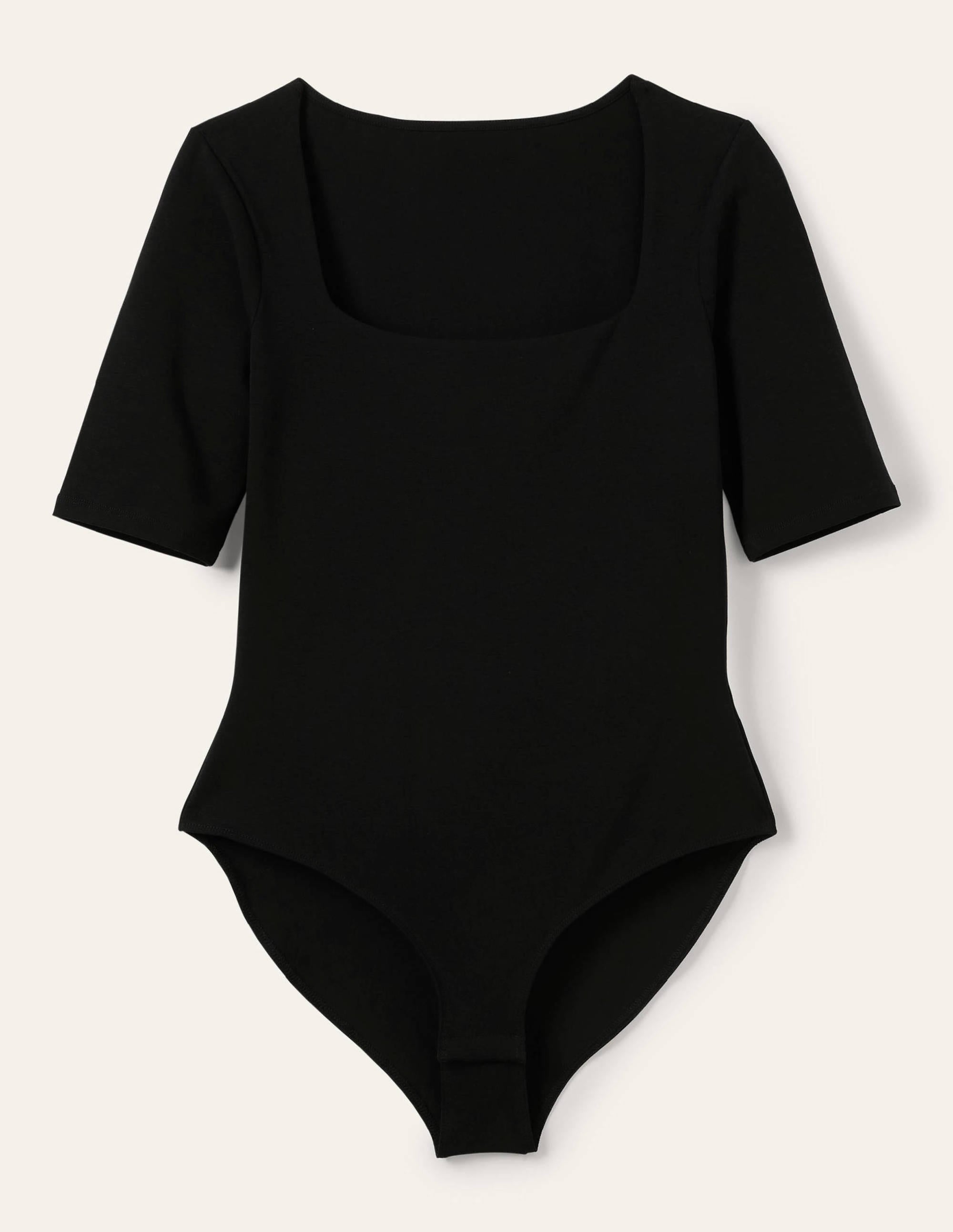 Square Neck Bodysuit-Black - Image 6