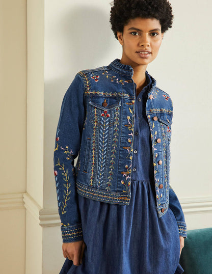Carla Ruffle Collar Jacket-Light Vintage, Embroidered-1
