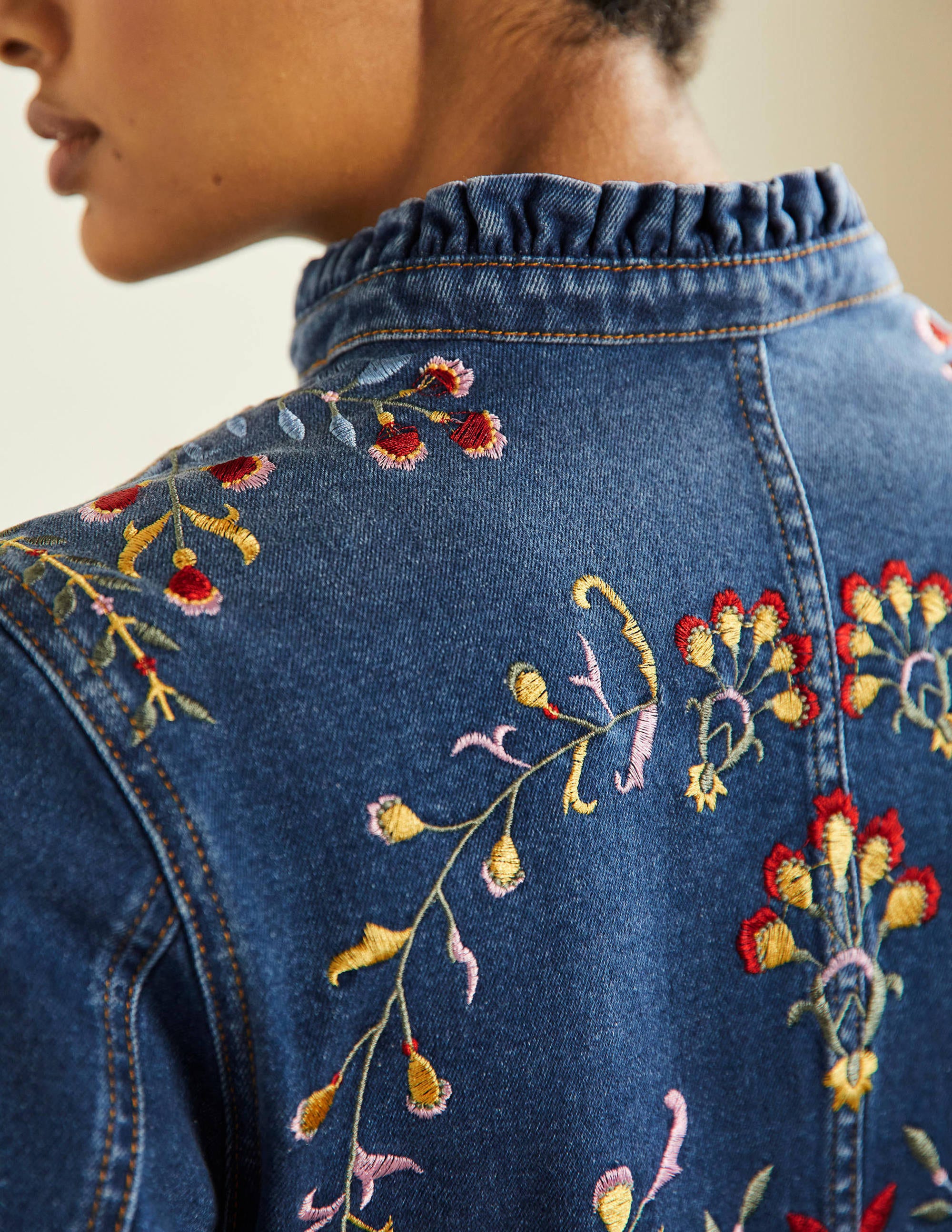 Carla Ruffle Collar Jacket-Light Vintage, Embroidered - Image 5