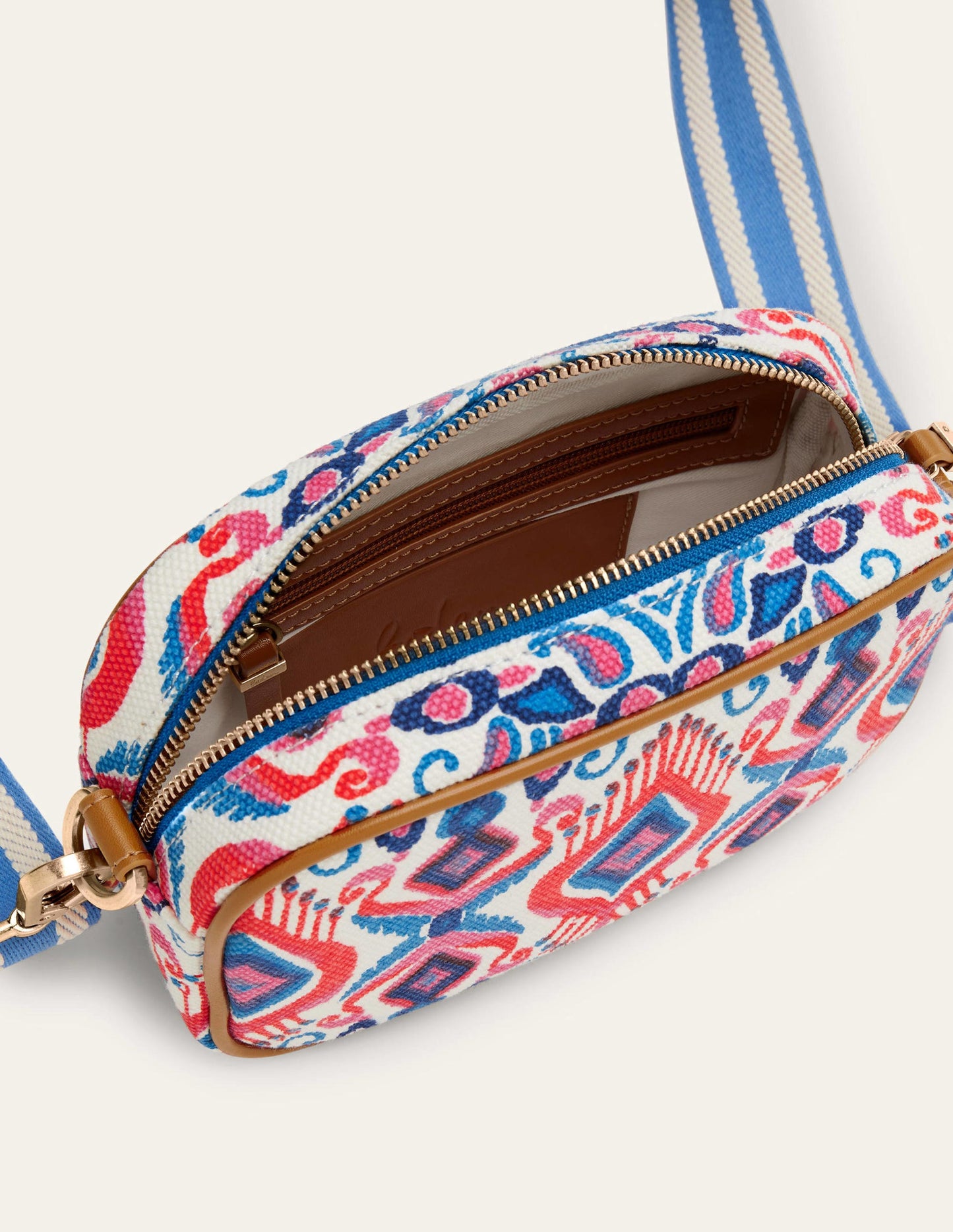 Canvas Crossbody Bag-Multi, Ikat Paradise