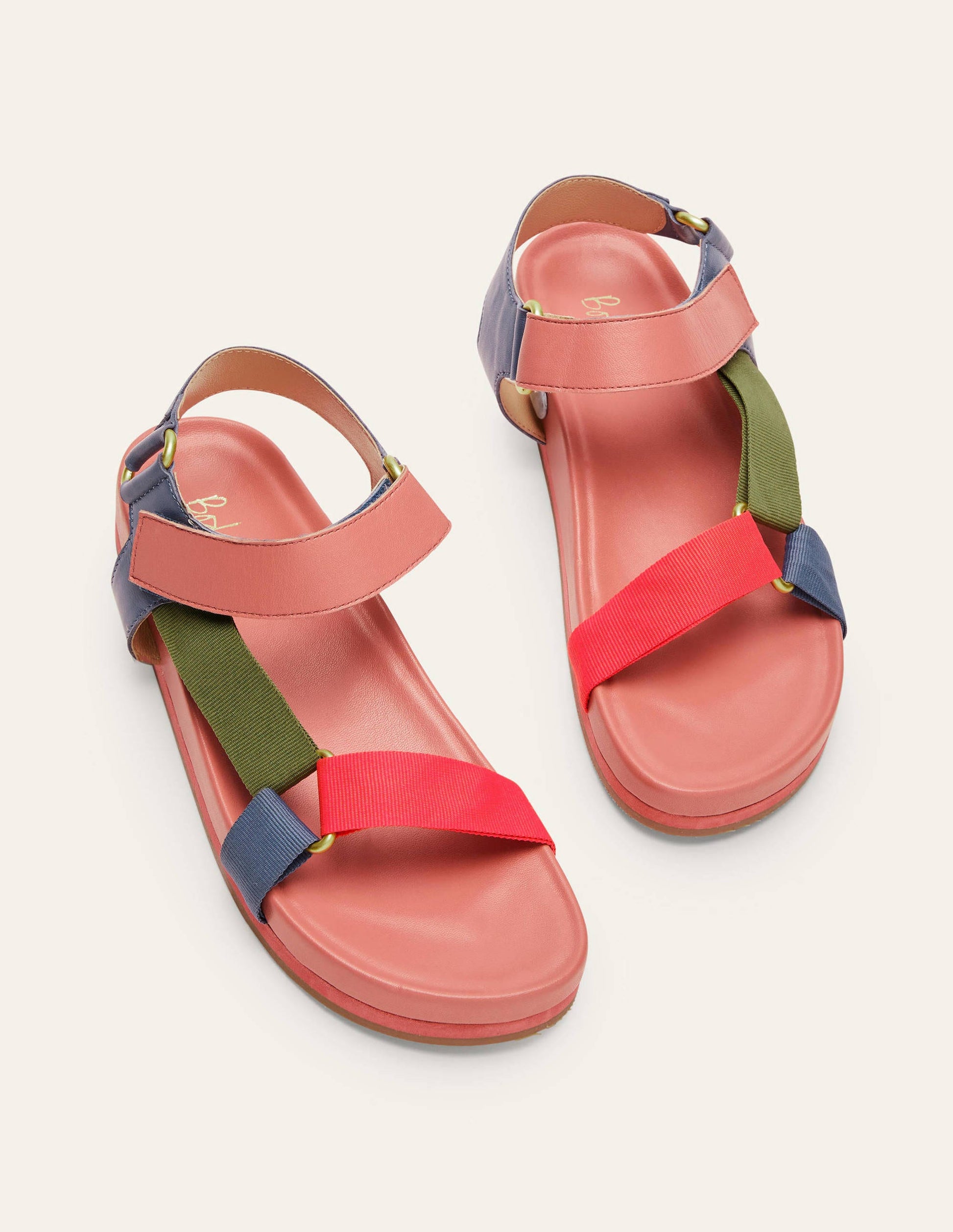 Colourblock Sandals-Burnt Coral Colourblock-3