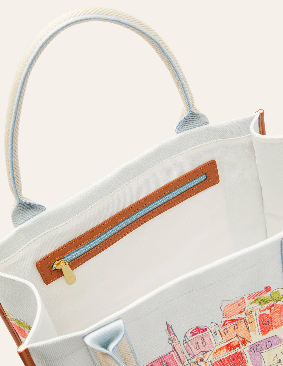 Tilda Canvas Tote Bag-Rainbow Village - Image 2