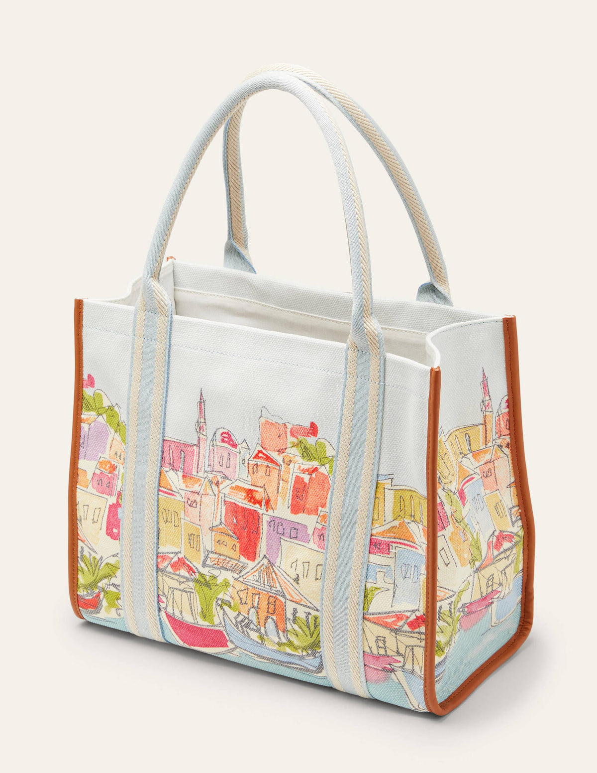 Tilda Canvas Tote Bag-Rainbow Village-3