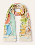 Printed Modal Scarf-Surf, Rainbow Village