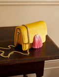 Velvet Tassel Crossbody Bag-Honeycomb/Sachet Pink