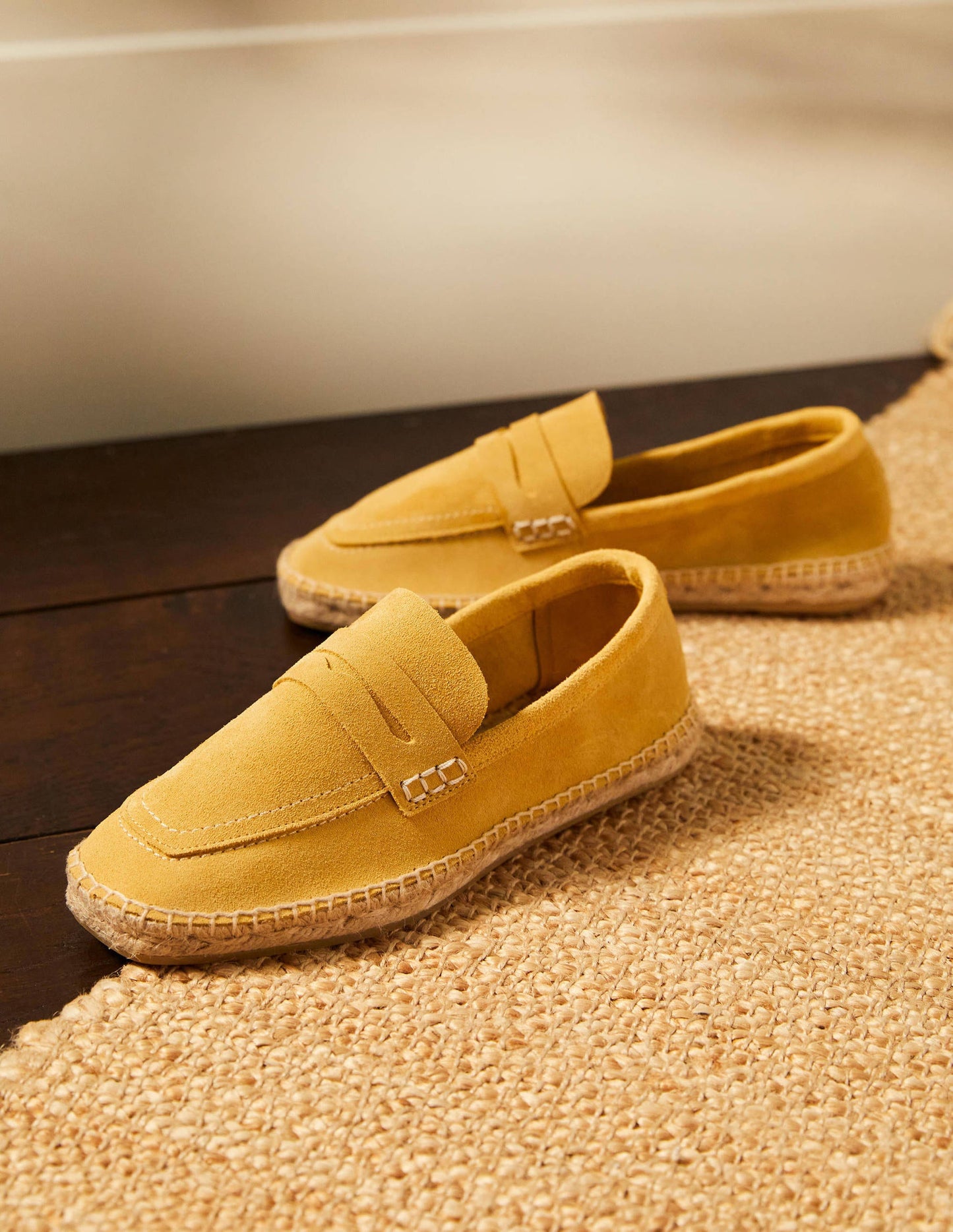 Suede Loafer Espadrilles-Honeycomb