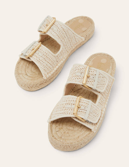 Buckle Espadrille Sandals-Natural Raffia-1
