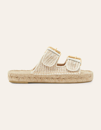Buckle Espadrille Sandals-Natural Raffia-2