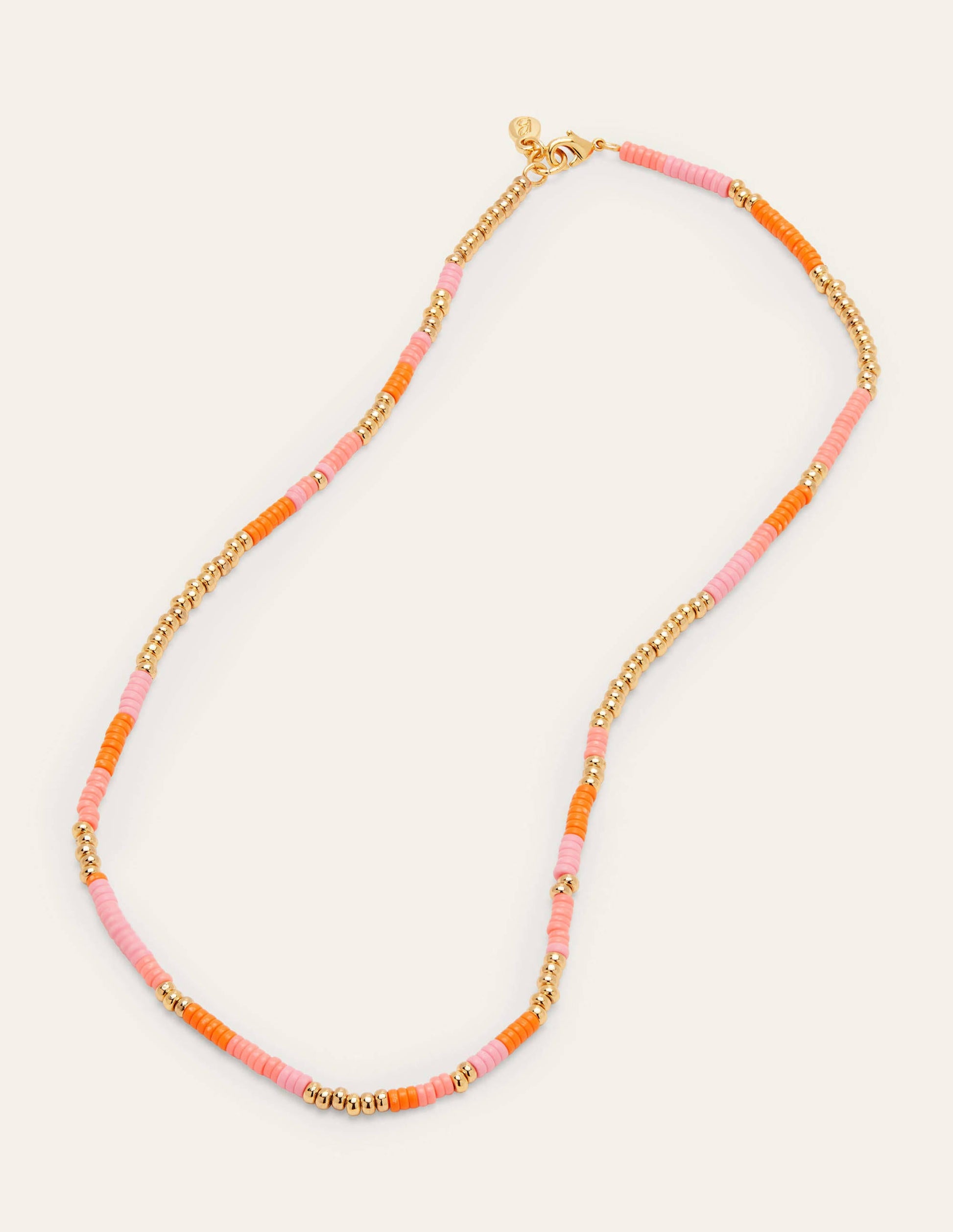 Beaded Necklace-Pink Multi-1