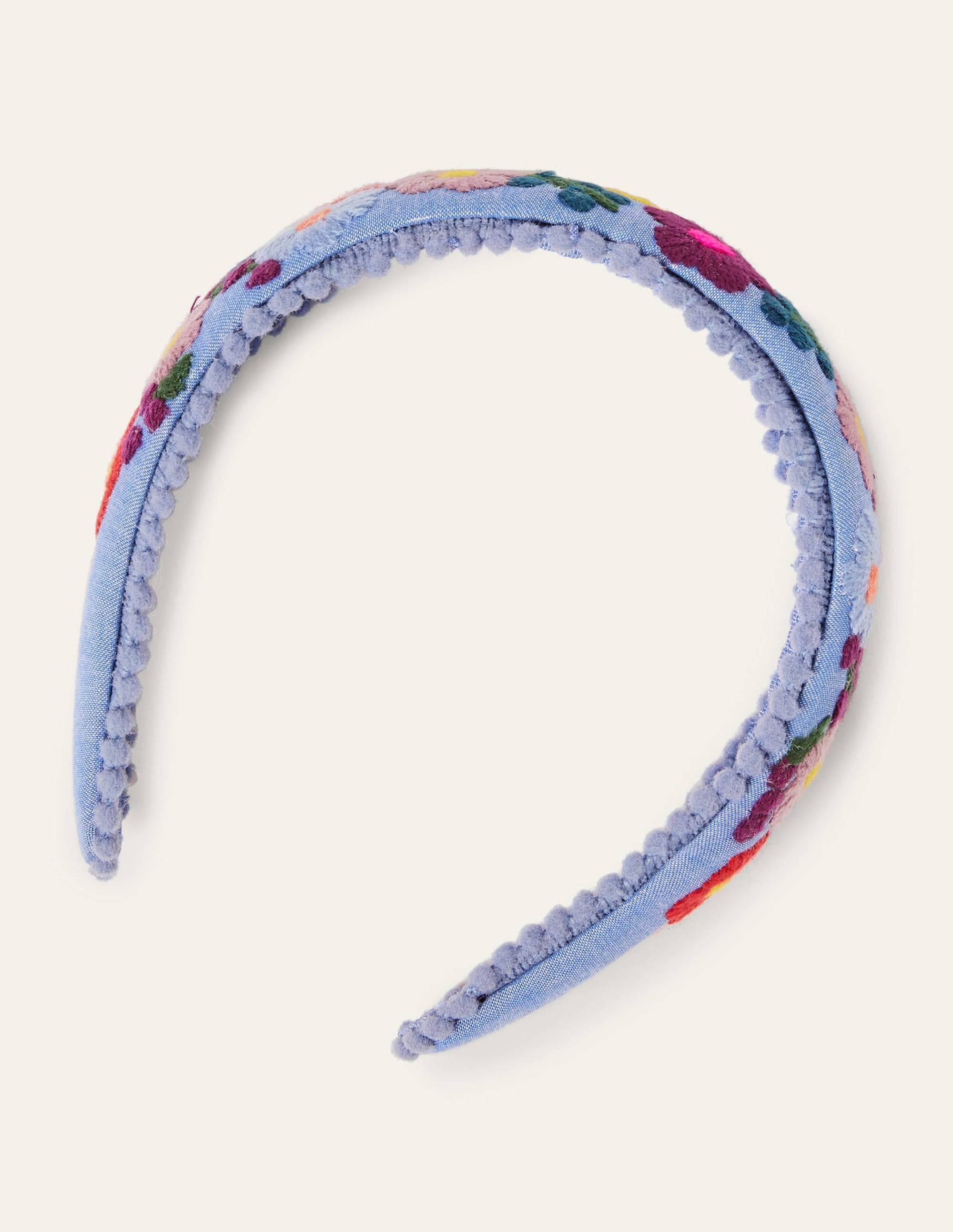 Pompom Headband-Chambray Embroidery - Image 2