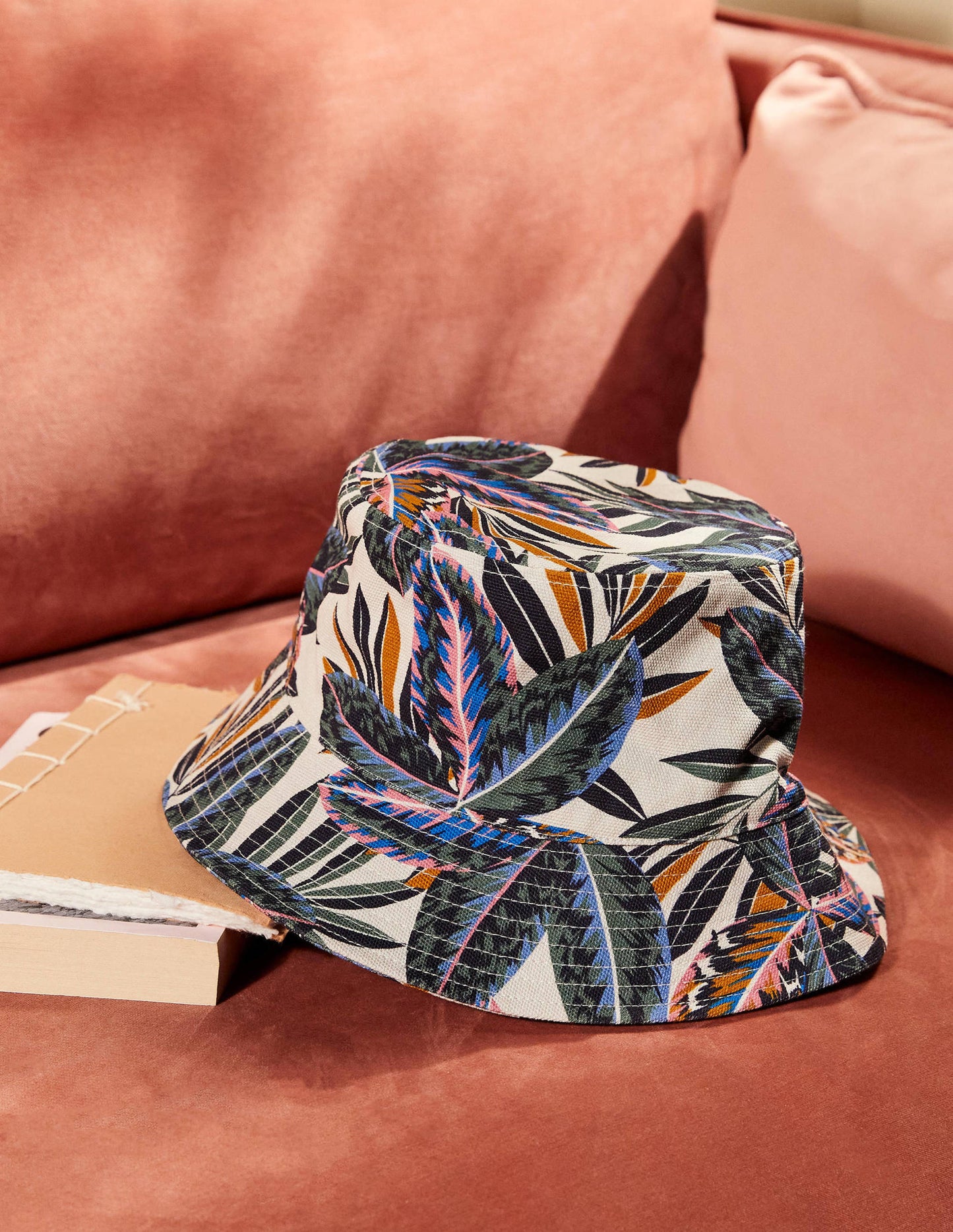 Canvas Bucket Hat-Multi, Exotic Leaves