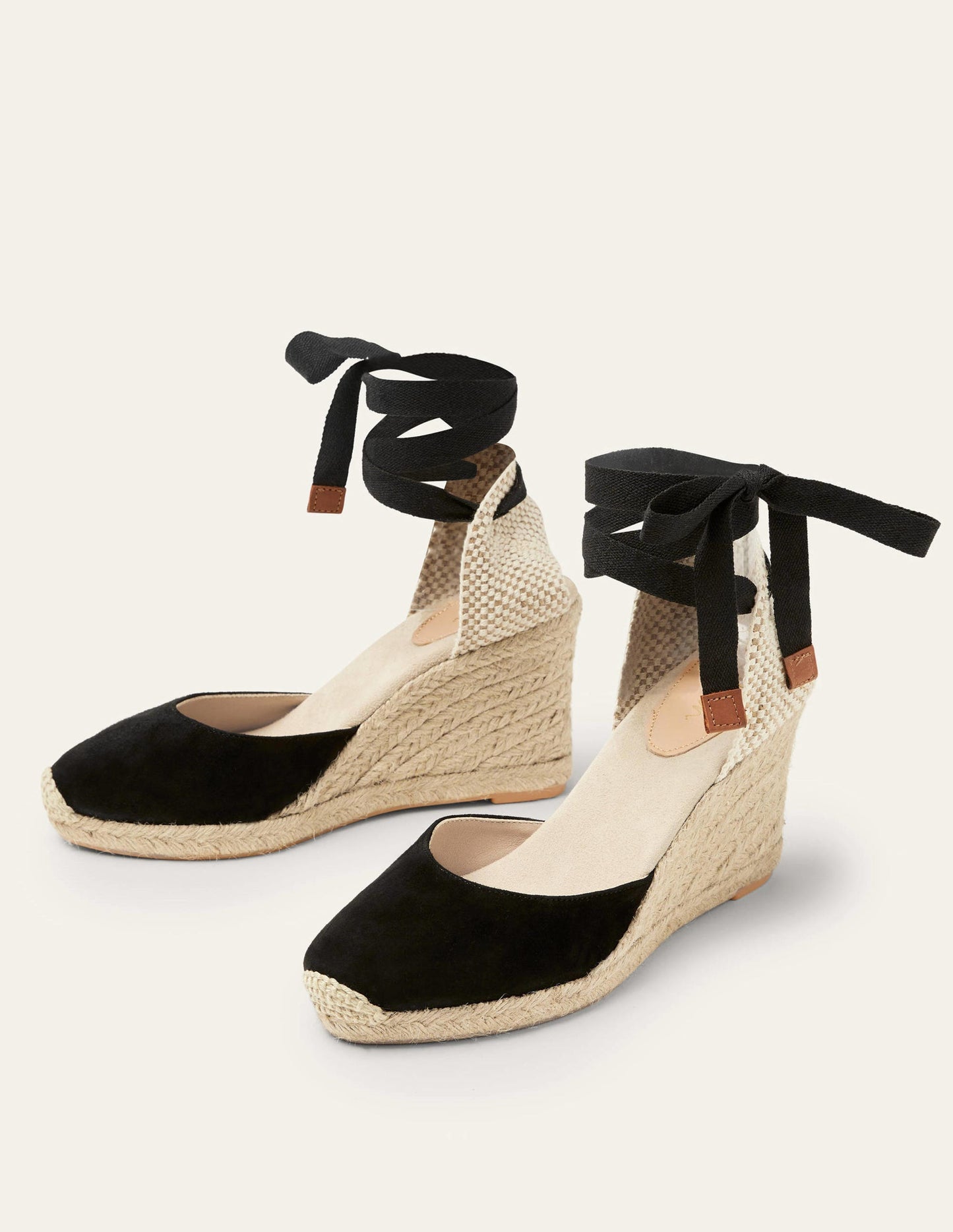 Cassie High Espadrille Wedges-Black