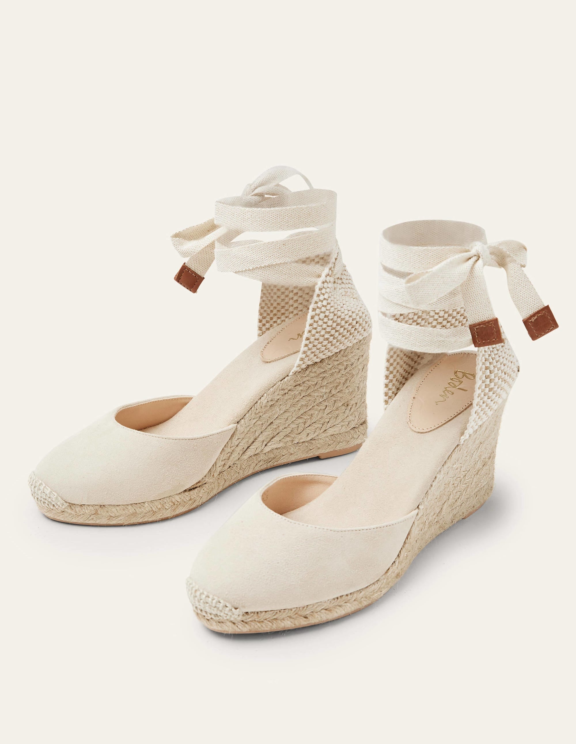 Cassie High Espadrille Wedges-Oatmeal - Image 1