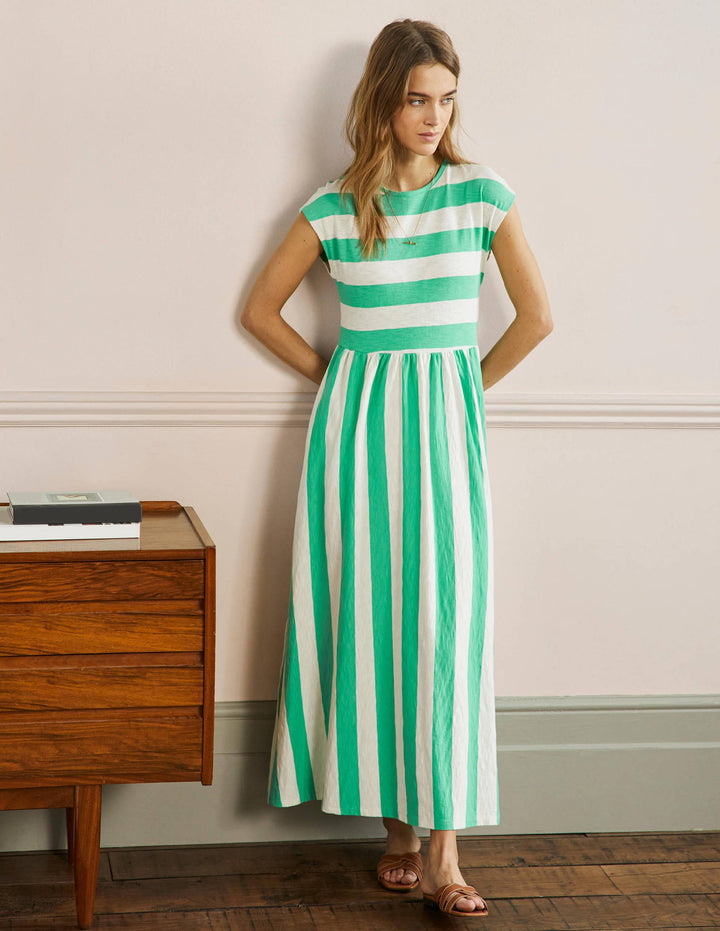 Easy T-Shirt Midi Dress-Gumdrop Stripe